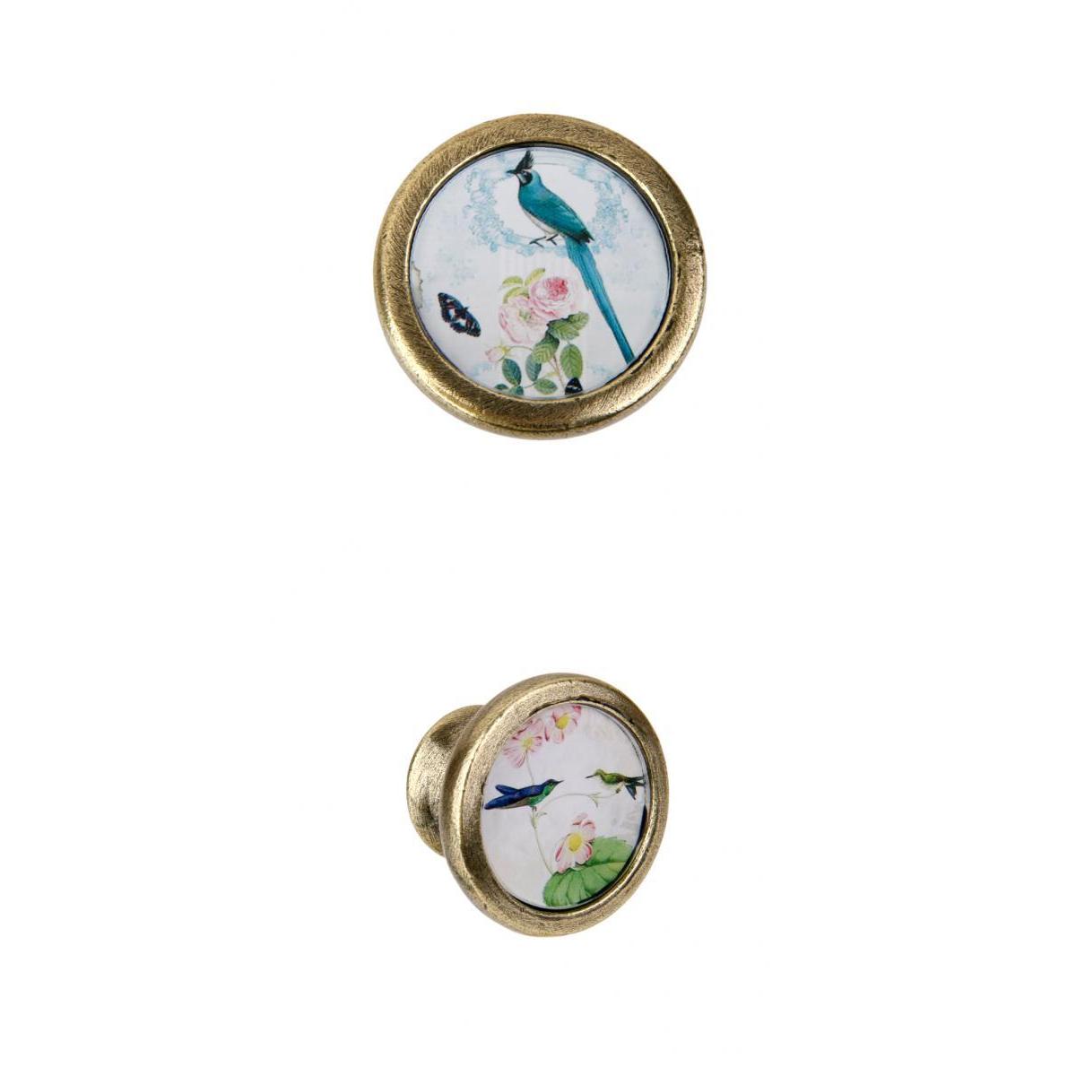2 Pieces Round Cabinet Door Drawer Bin Handle Pulls Bin Knobs Home Hardware