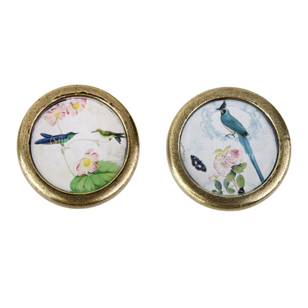 2 Pieces Round Cabinet Door Drawer Bin Handle Pulls Bin Knobs Home Hardware