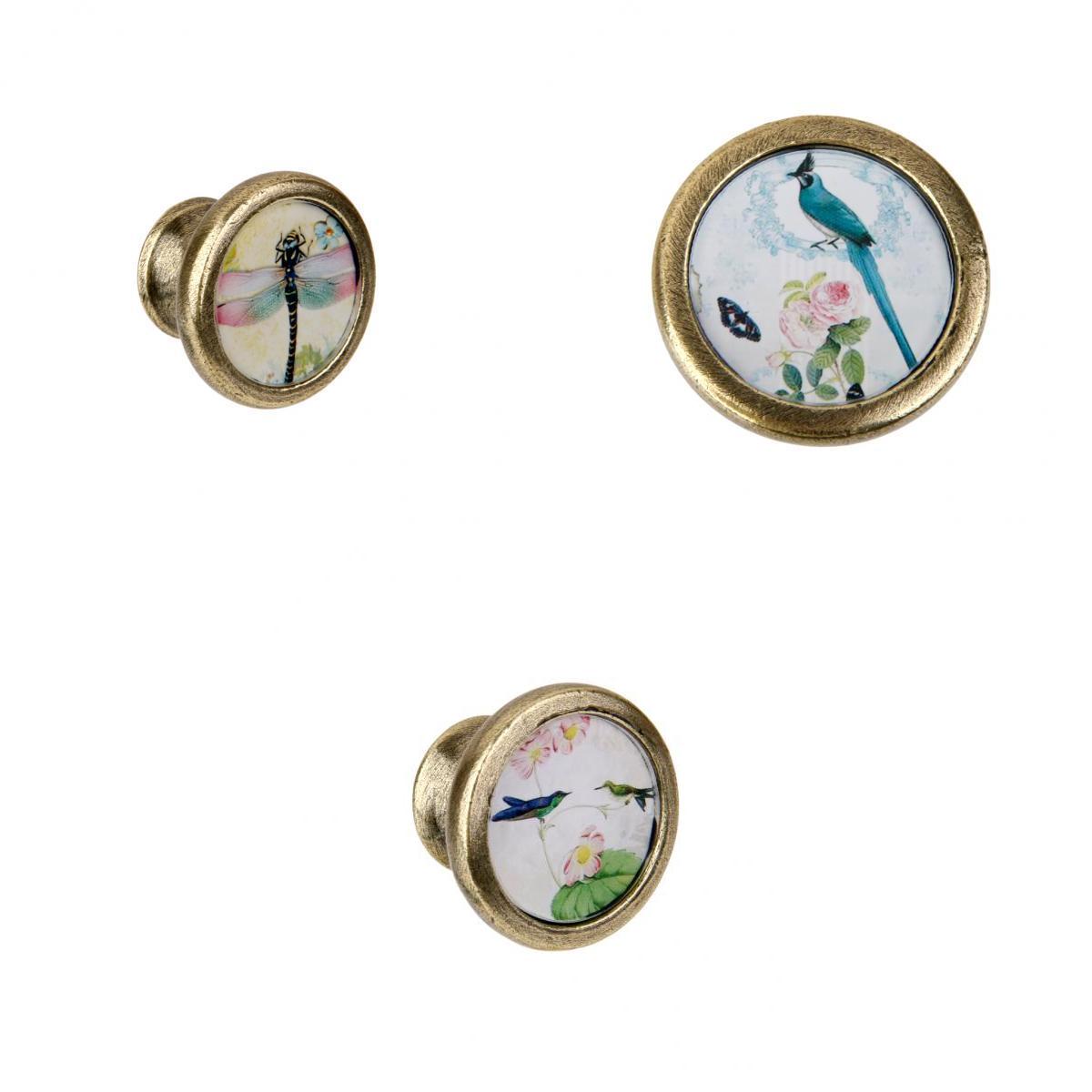 3 Pieces Retro Round Cabinet Door Drawer Handle Pull Knob Furniture Hardware