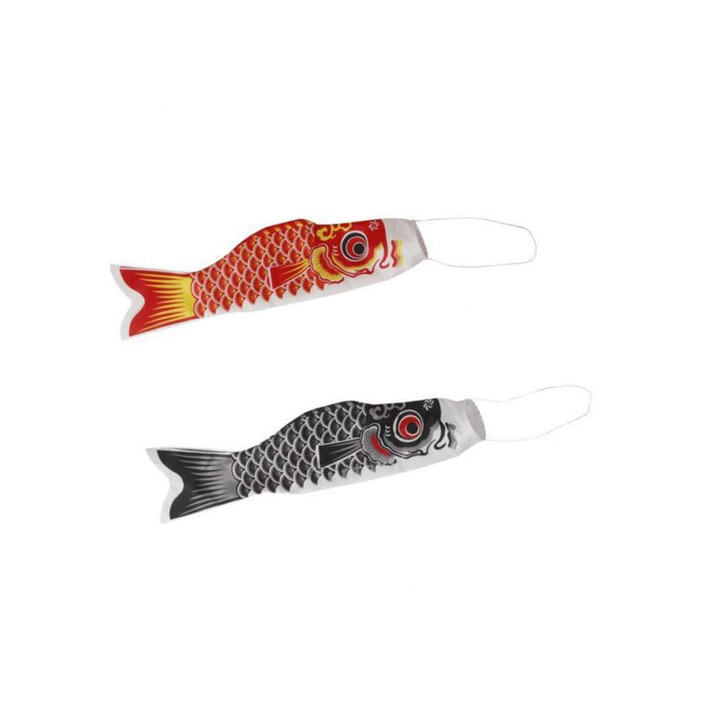 2 pieces Japanese Windsock Carp Flag Koi Nobori Sailfish Wind Streamer 40cm