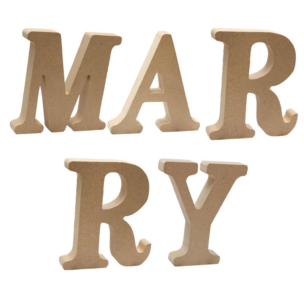 5Pieces Wooden Alphabet Craft MARRY Letter Plaque Wall Hanging Wedding Decor