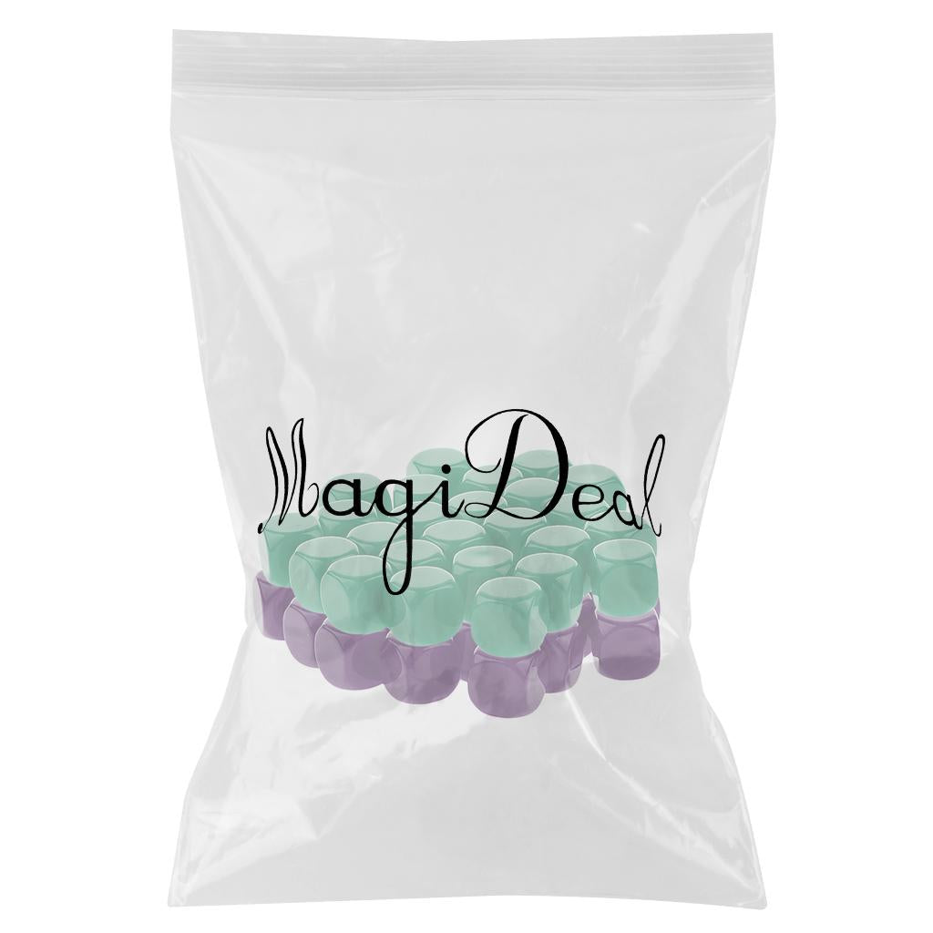 50 Pieces Opaque Blank Dice D6 for D&D RPG Party Games Purple + Green