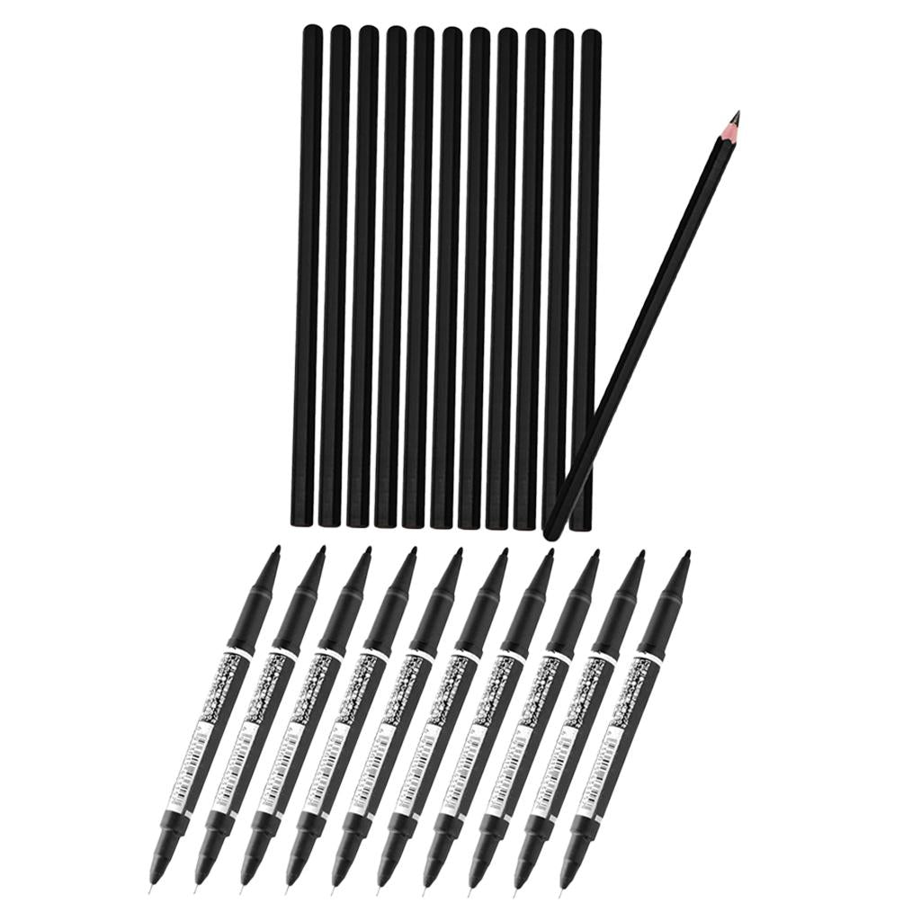 10x Black Waterproof Oil Paint Marker Pen 12x Tattoo Stencil Transfer Pencil