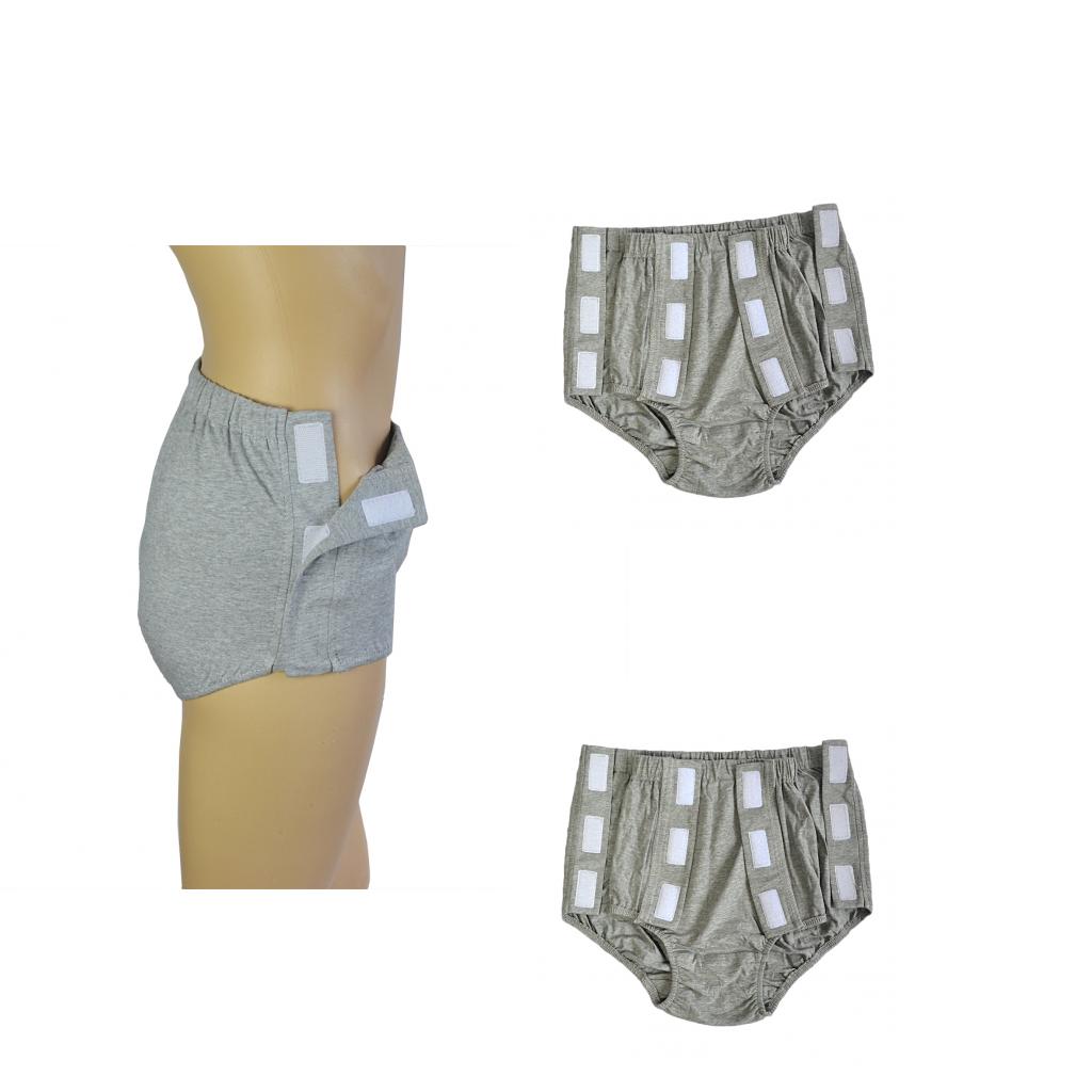2x Male Adults Reusable Incontinence Pant Diaper Protective Grey XXL