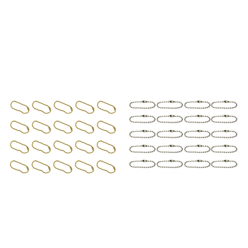 40pcs 10cm Long Bead Connector Clasp 2.4 mm Diameter Ball Chains Keychain