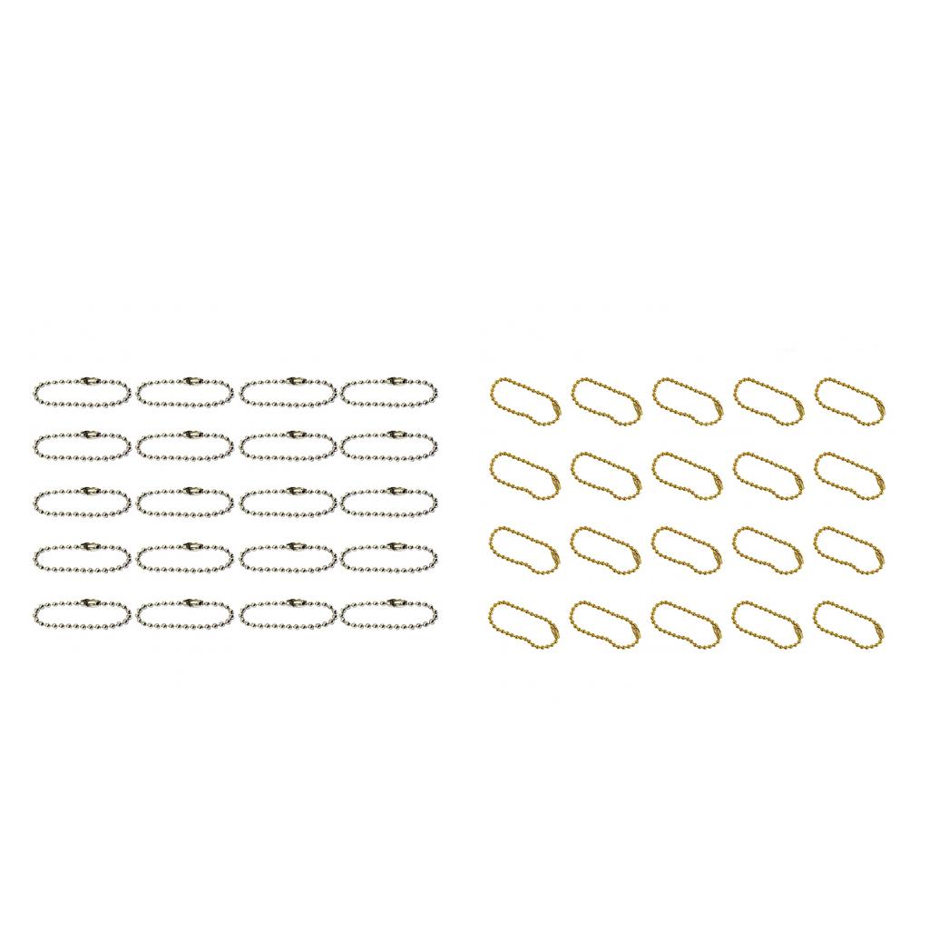 40pcs 10cm Long Bead Connector Clasp 2.4 mm Diameter Ball Chains Keychain