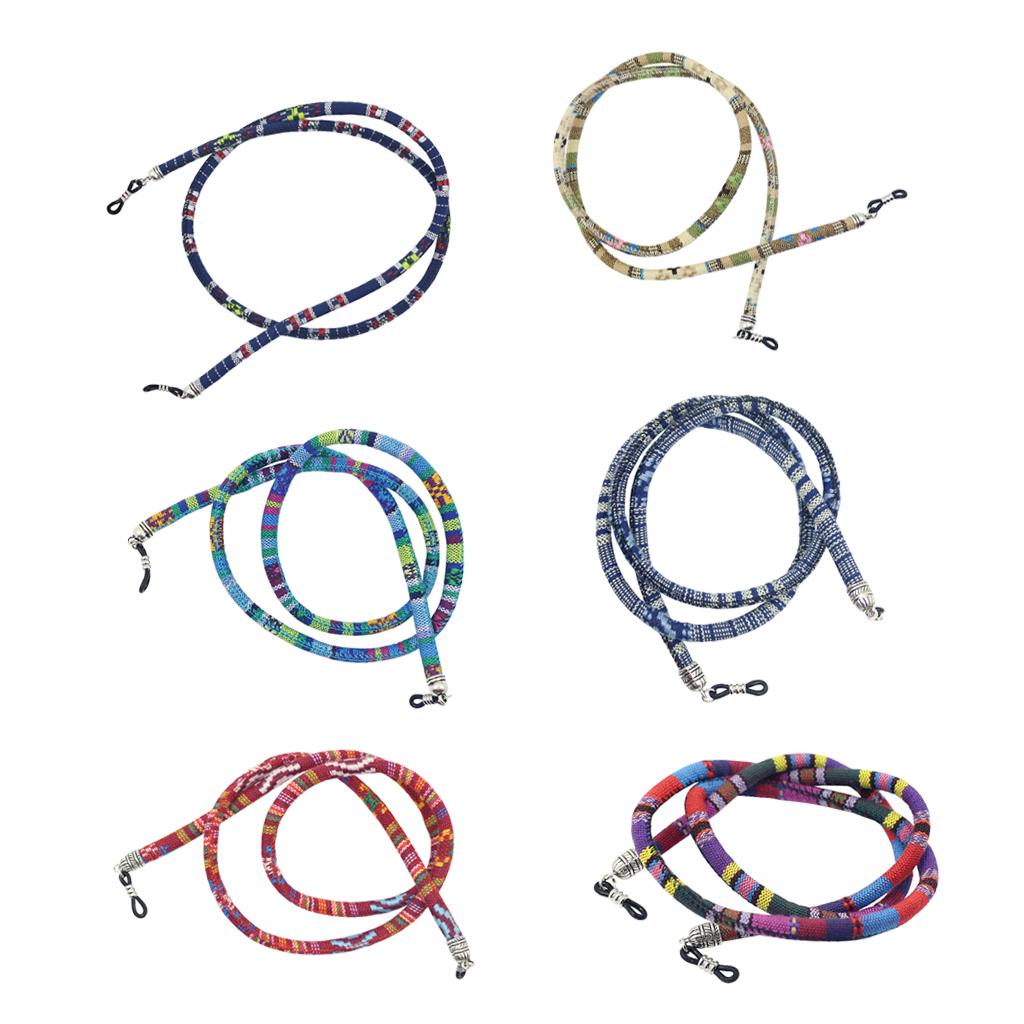 6 pcs Bohemian Sunglasses Neck Cord Strap Eyeglass Lanyard Holder Round Rope