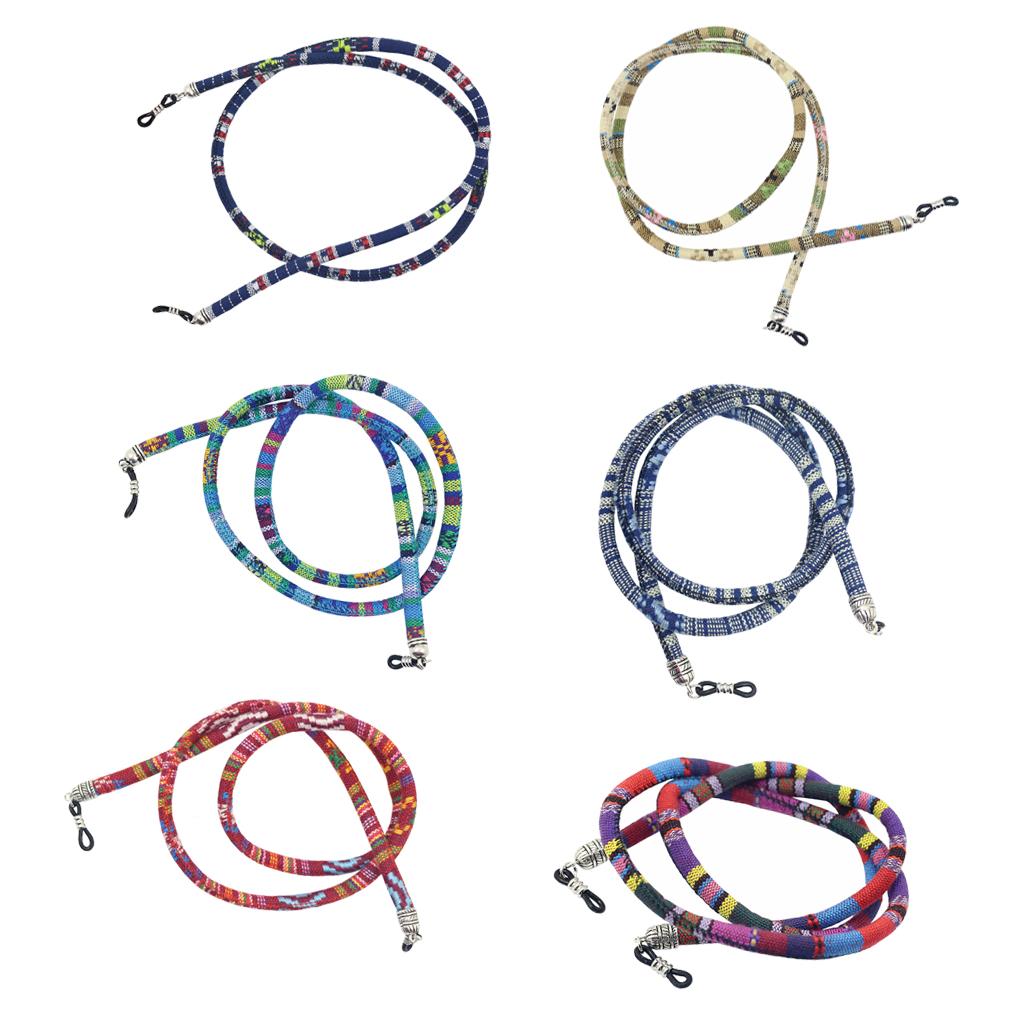 6 pcs Bohemian Sunglasses Neck Cord Strap Eyeglass Lanyard Holder Round Rope