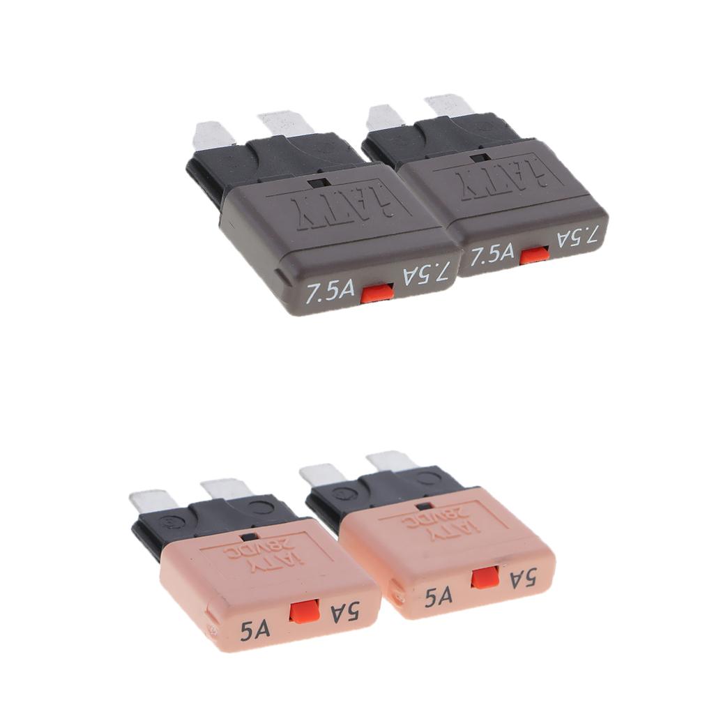 4Pcs 28V 7.5A+5A Auto Car Truck Boat Mini Blade Fuses Manual Circuit Breaker
