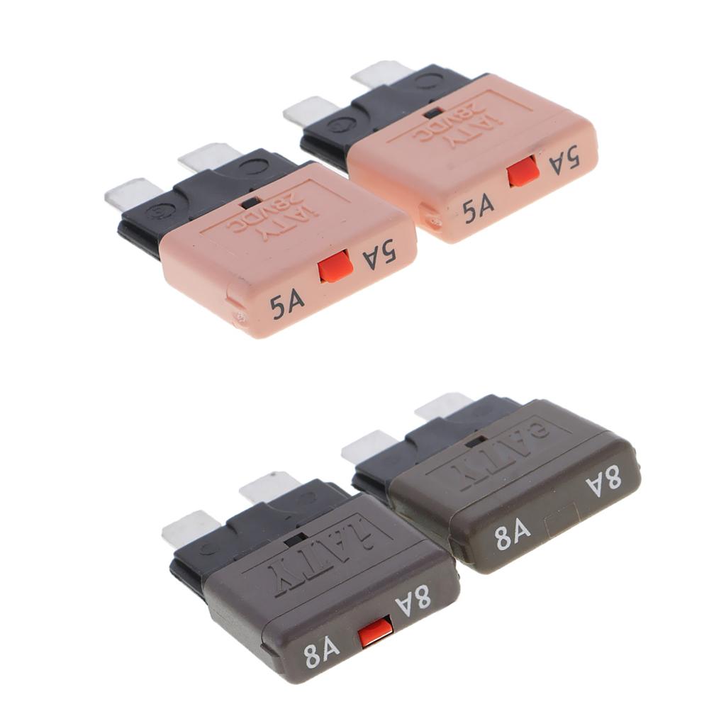 4Pcs 28V 8A+5A Auto Car Truck Boat Mini Blade Fuses Manual Circuit Breaker