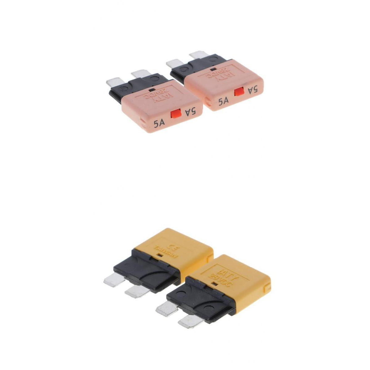 4Pcs 28V 20A+5A Auto Car Truck Boat Mini Blade Fuses Manual Circuit Breaker