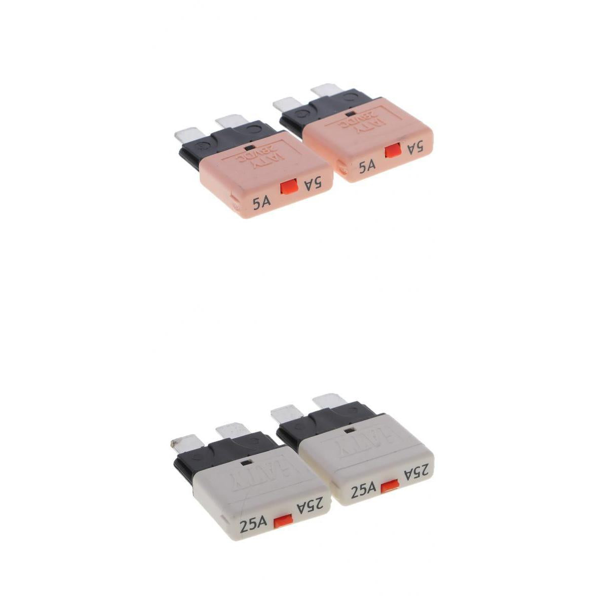 4Pcs 28V 25A+5A Auto Car Truck Boat Mini Blade Fuses Manual Circuit Breaker