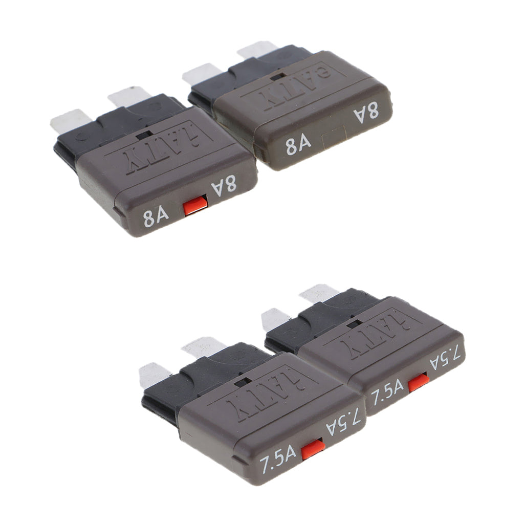 4Pcs 28V 8A+7.5A Auto Car Truck Boat Mini Blade Fuses Manual Circuit Breaker