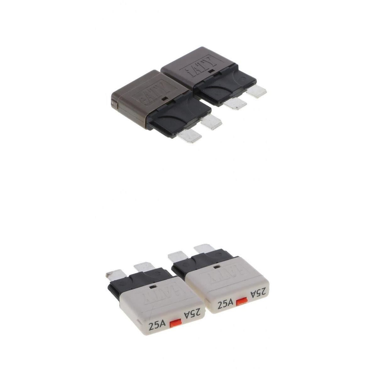 4 Pieces 28V 8A+25A Car Truck Boat Mini Blade Fuses Manual Circuit Breaker