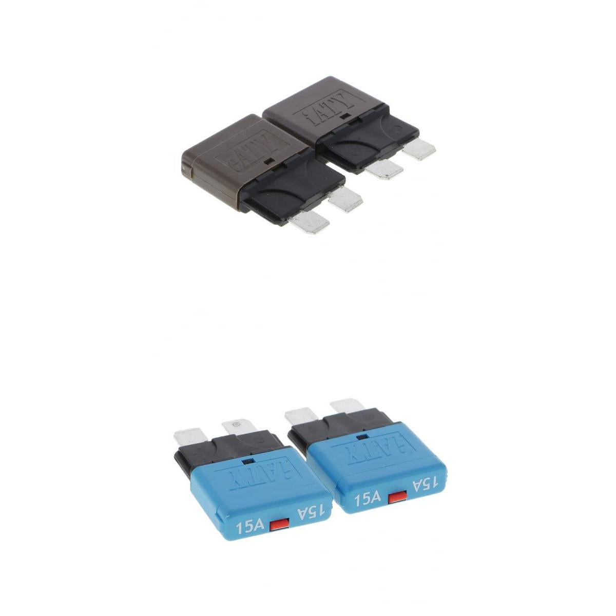 4 Pieces 28V 8A+15A Car Truck Boat Mini Blade Fuses Manual Circuit Breaker