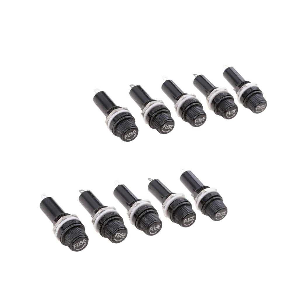 10 Pieces Chassis/Panel Mount Glass Tube Fuse Holder Socket Base