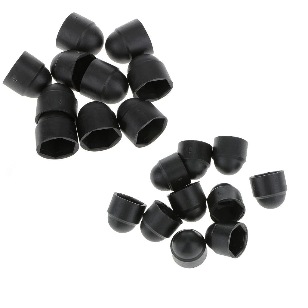 10pcs M12+10 pcs M10 Black Dome Bolt Nut Protection Caps Cover Hexagon Screw