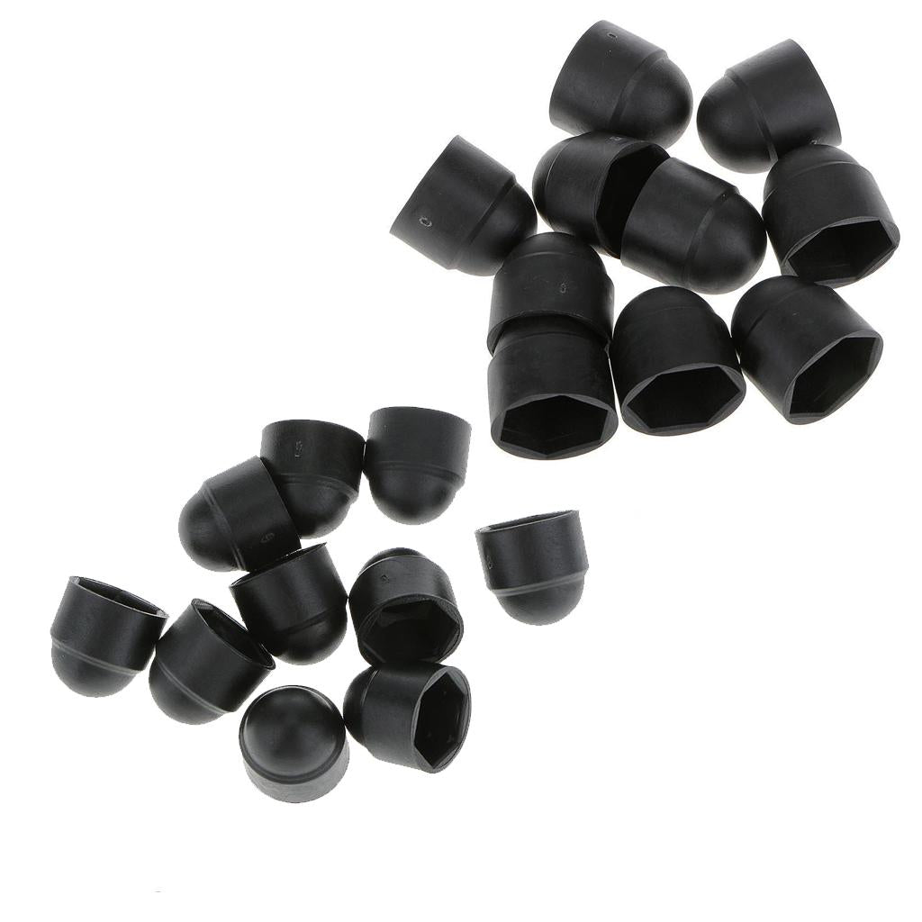 10pcs M12+10 pcs M10 Black Dome Bolt Nut Protection Caps Cover Hexagon Screw