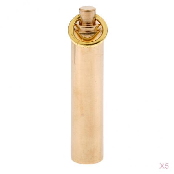 5 Pieces Waterproof Brass Capsule Holder Pill Container Box Case Key Ring