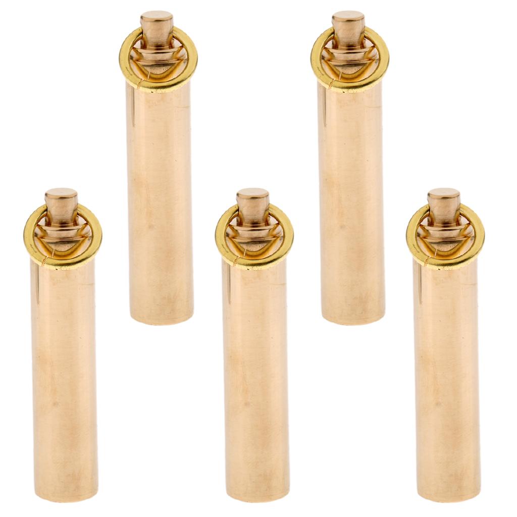 5 Pieces Waterproof Brass Capsule Holder Pill Container Box Case Key Ring