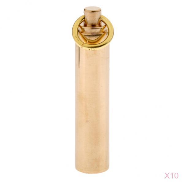 10 Pieces Waterproof Brass Capsule Holder Pill Container Box Case Key Ring