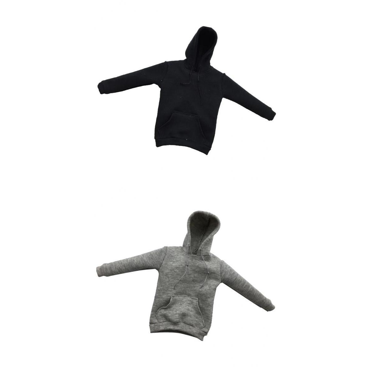 2 Pieces 1/6 Scale Mens Long Hoodies Sweatshirts for 12'' Action Figure