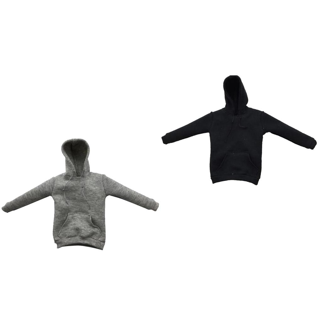 2 Pieces 1/6 Scale Mens Long Hoodies Sweatshirts for 12'' Action Figure