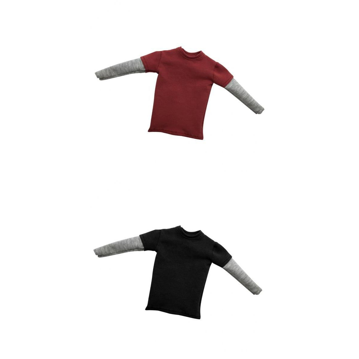 2 Pieces 1/6 Scale Mens Double Sleeve Long T-shirts for 12'' Action Figure