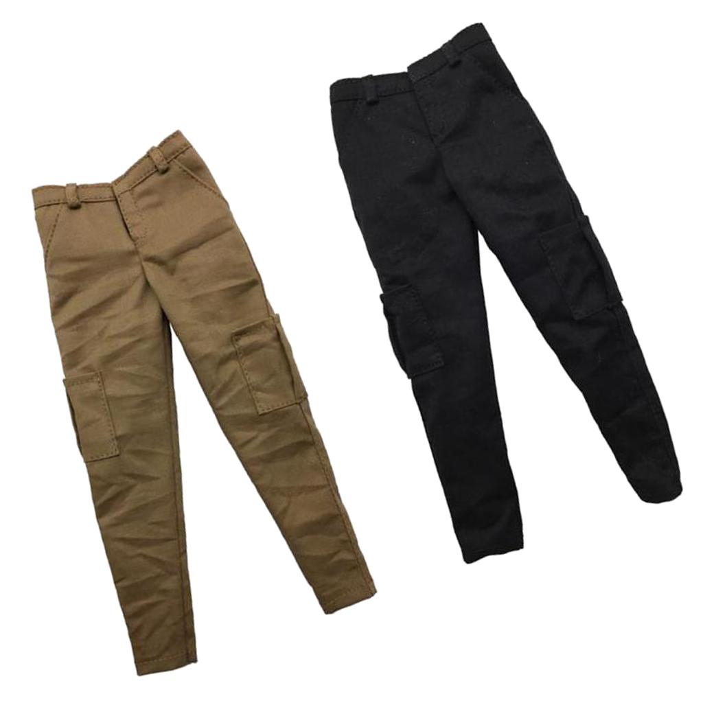 2 Pieces 1/6 Scale Mens Casual Pants Trousers for 12'' Action Figure