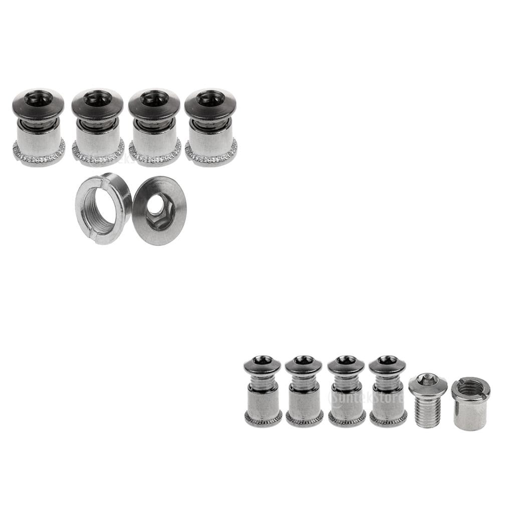 10 Pairs Crankset Bolts Chainring Bolts & Nuts For Mountain Bike Silver-B C
