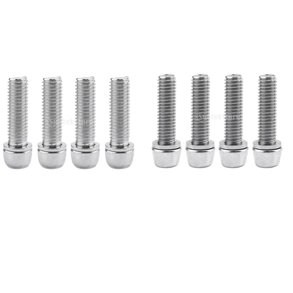 8pcs Bicycle Stem Screws Water Bottle Cage Bolts Socket Screws Silver M5 M7