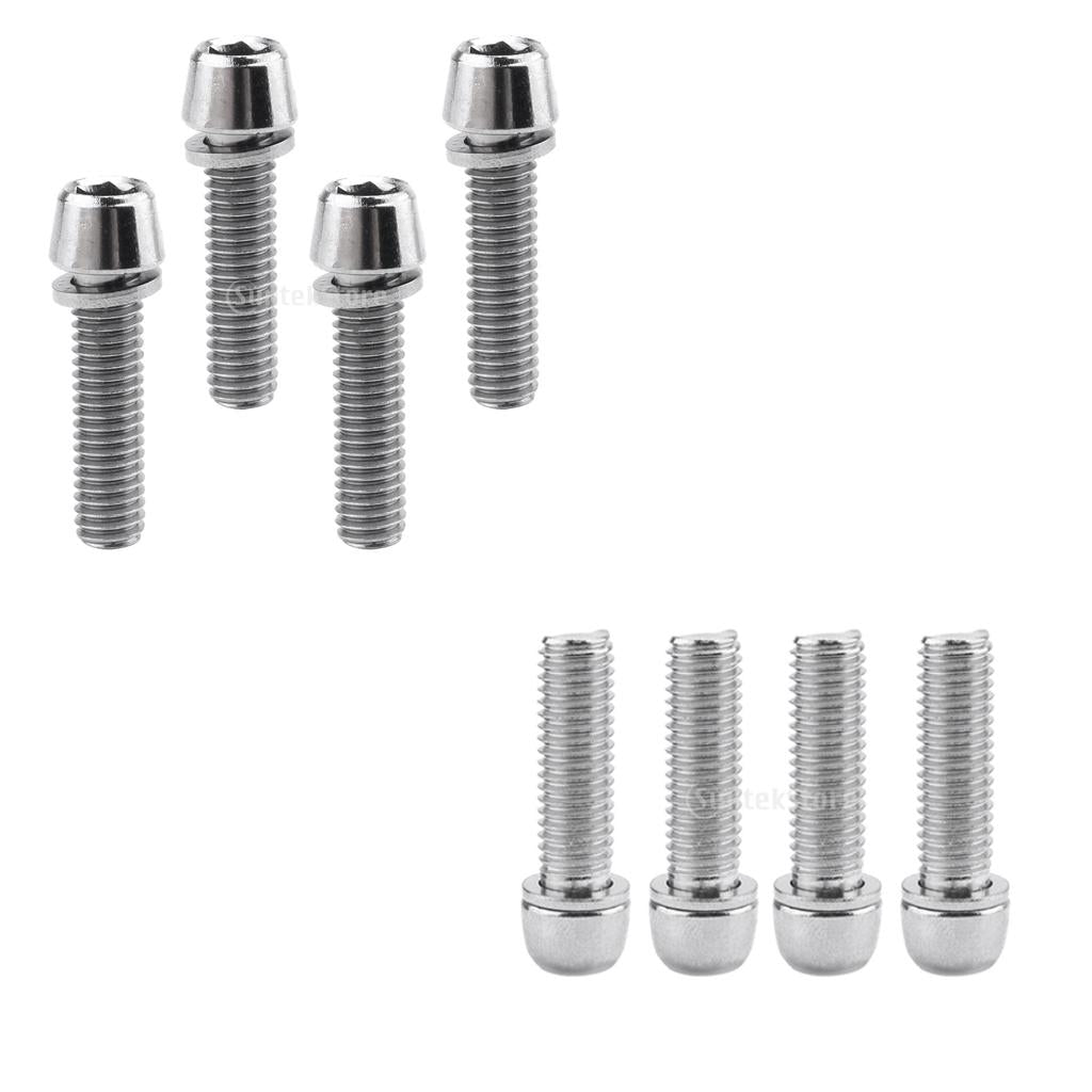 8pcs Bicycle Stem Screws Water Bottle Cage Bolts Socket Screws Silver M5 M7