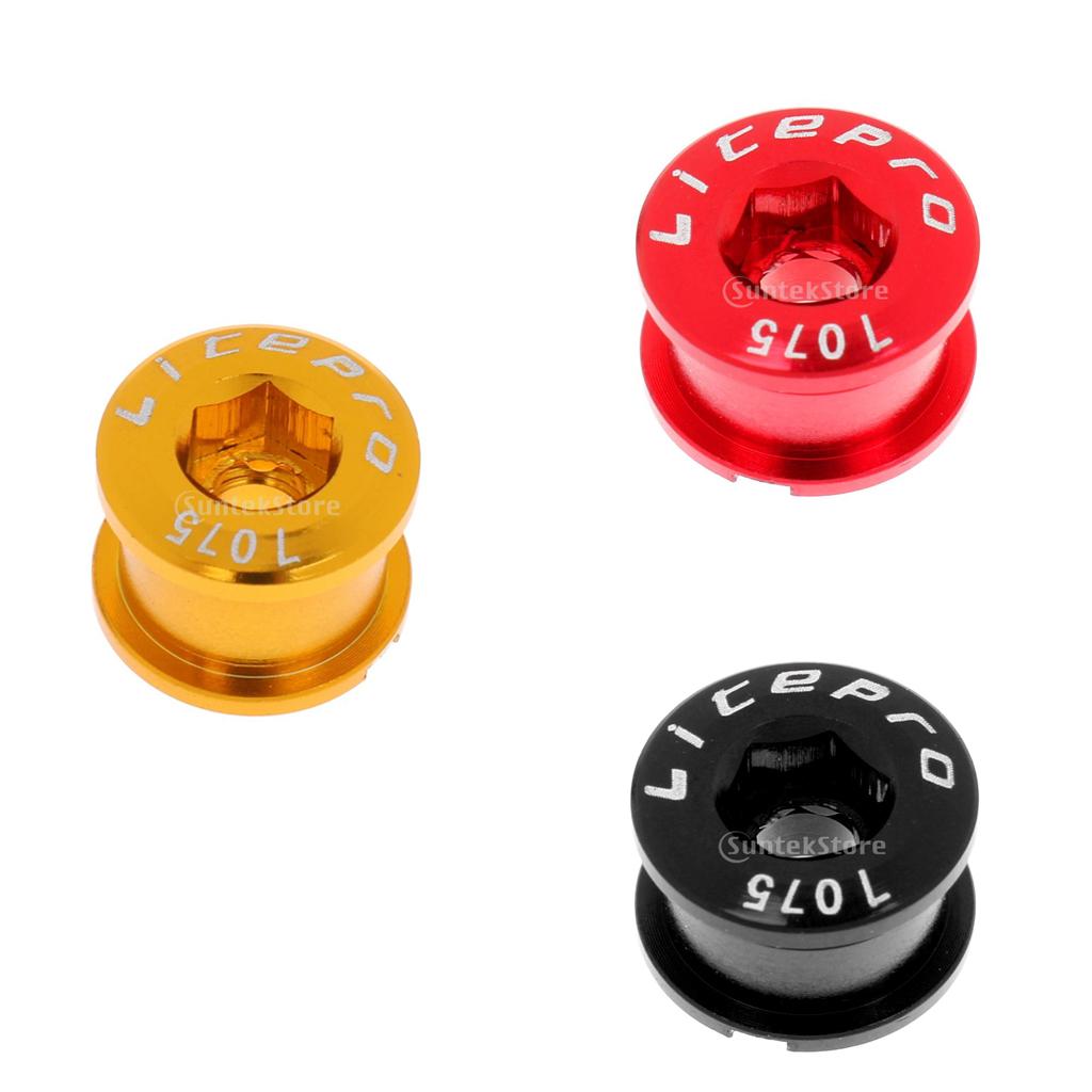 3pcs Bike Chainwheel Bolt Single Chain Wheel Crank Arm Screw Gold Red Black