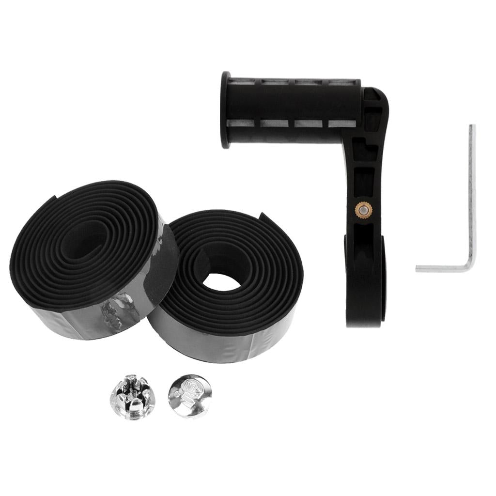 Bike Handlebar Extension Lamp Holder +2pcs Bike Handlebar Tape Wrap Bar Plug