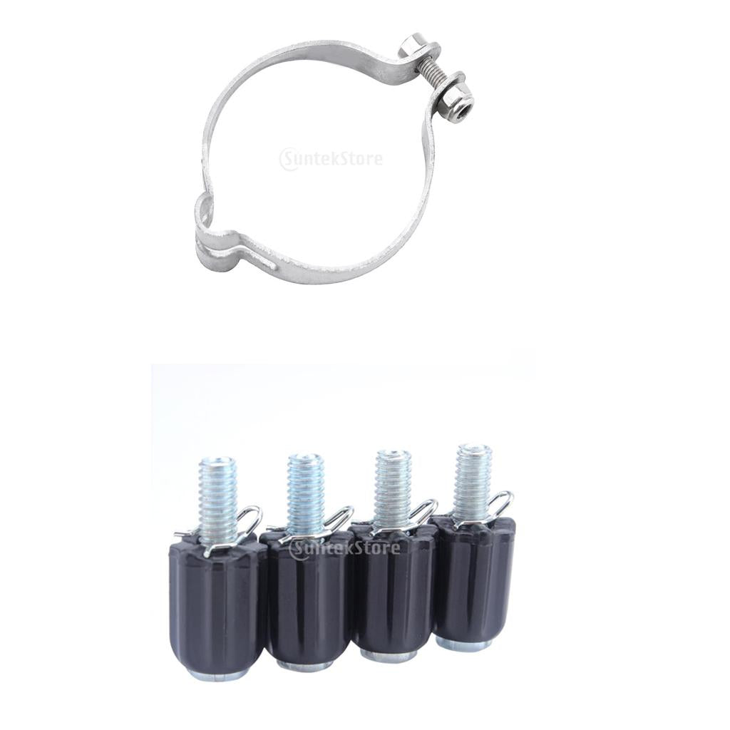 4pcs Bike Brake Adjuster Screws Bicycle Tool + 1pcs Bicycle Cable Tube Clamp