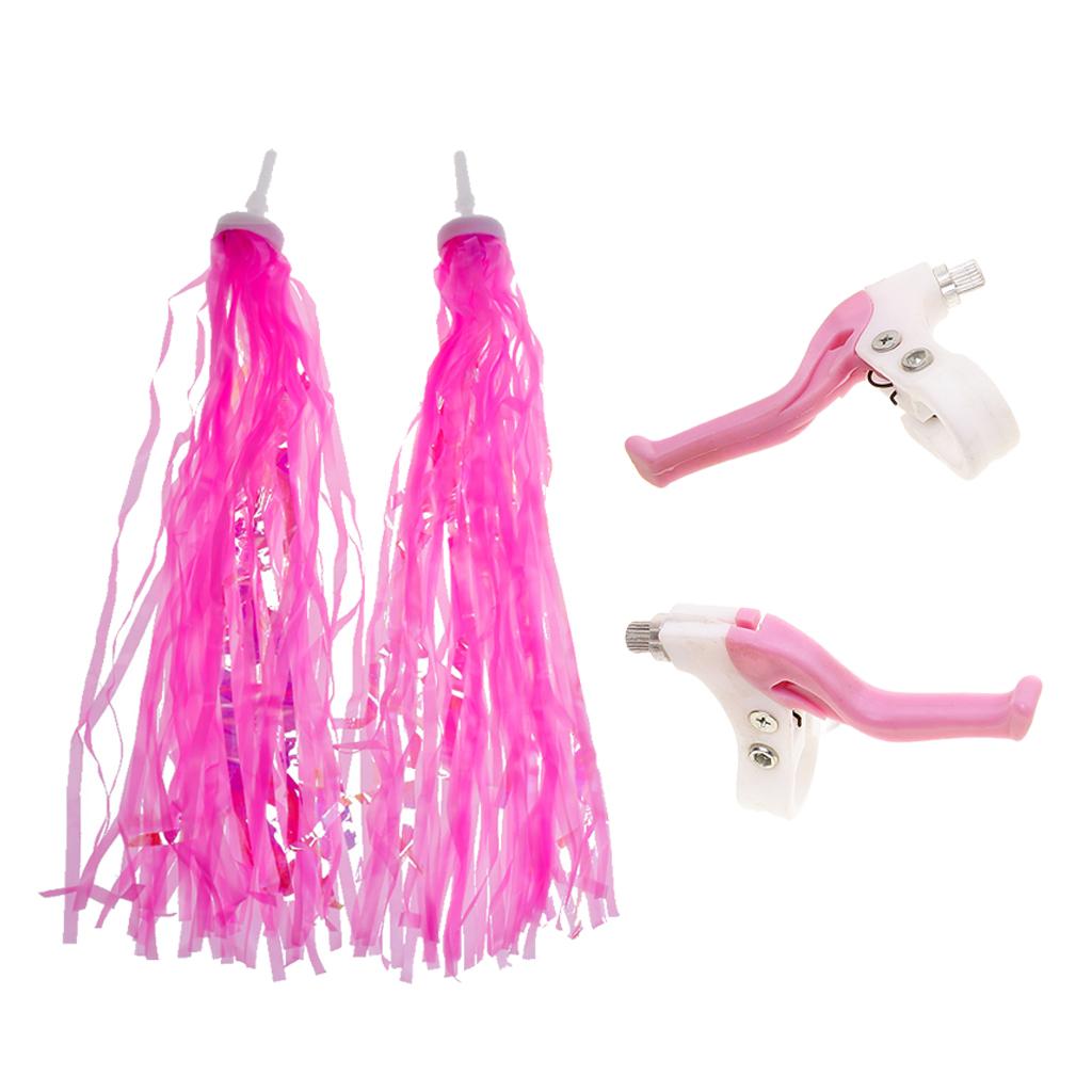 Bicycle Bike Streamers Kids Girls Handlebar Grips Tassels + Brake Levers