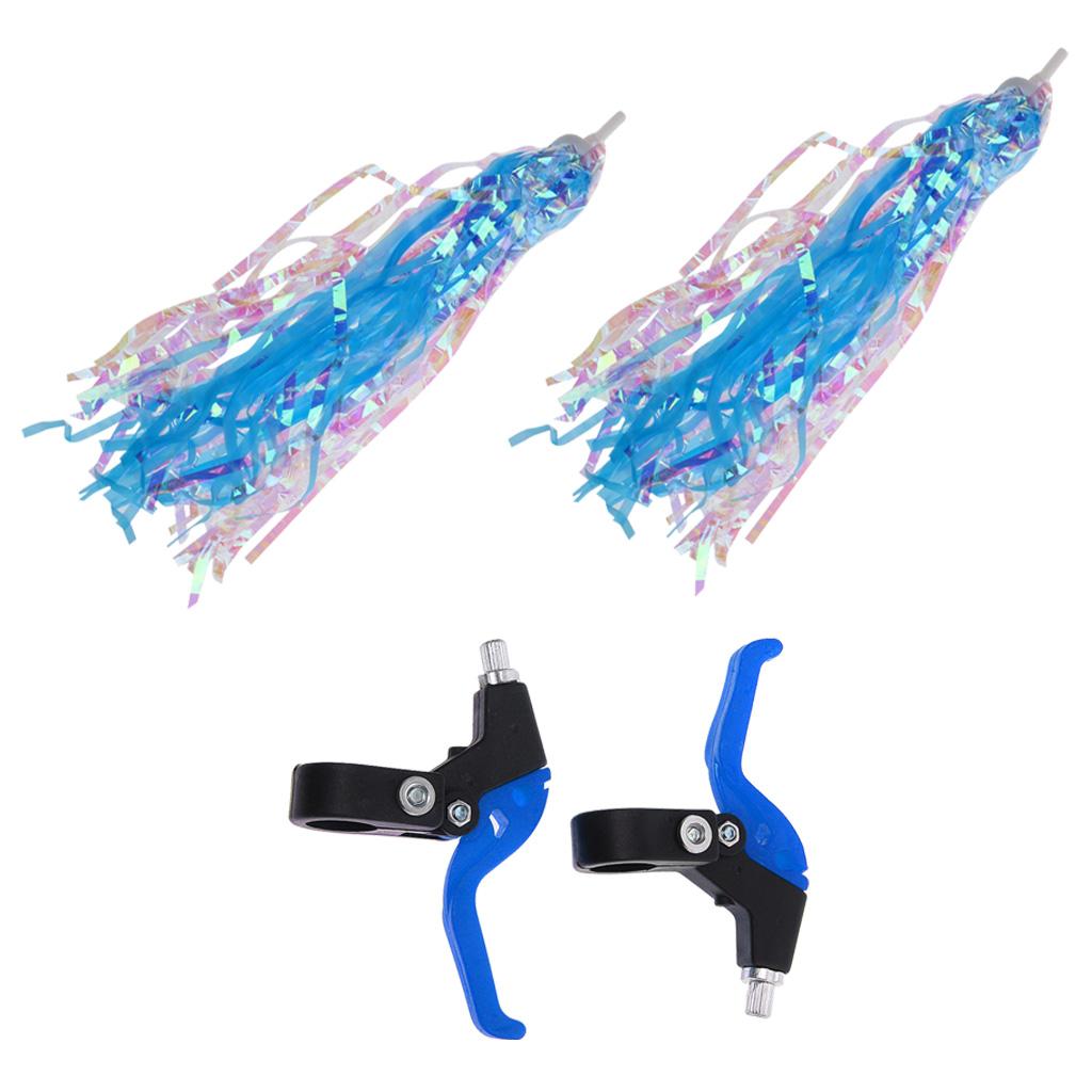 Children Kids Universal Twin Bicycle Bike Brake Levers Set + Bike Streamers