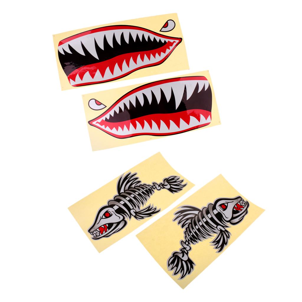 4x Waterproof Funny Stickers Vinyl Decals for Kayak Fishing Boat Canoe Ship