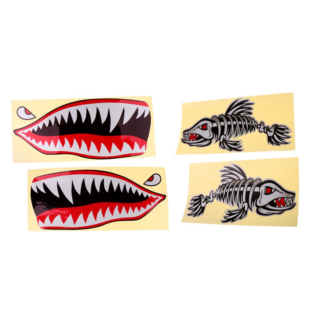 4x Waterproof Funny Stickers Vinyl Decals for Kayak Fishing Boat Canoe Ship