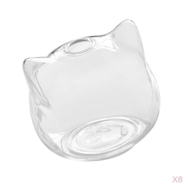 8 Pieces Cat Shape Glass Hydroponic Flower Vases Terrarium Container Decor