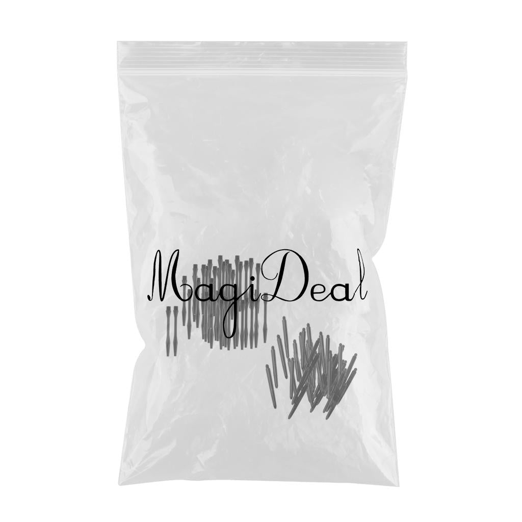 120 Pcs Thread Plastic Re-Grooved Dart Stems Shafts Black