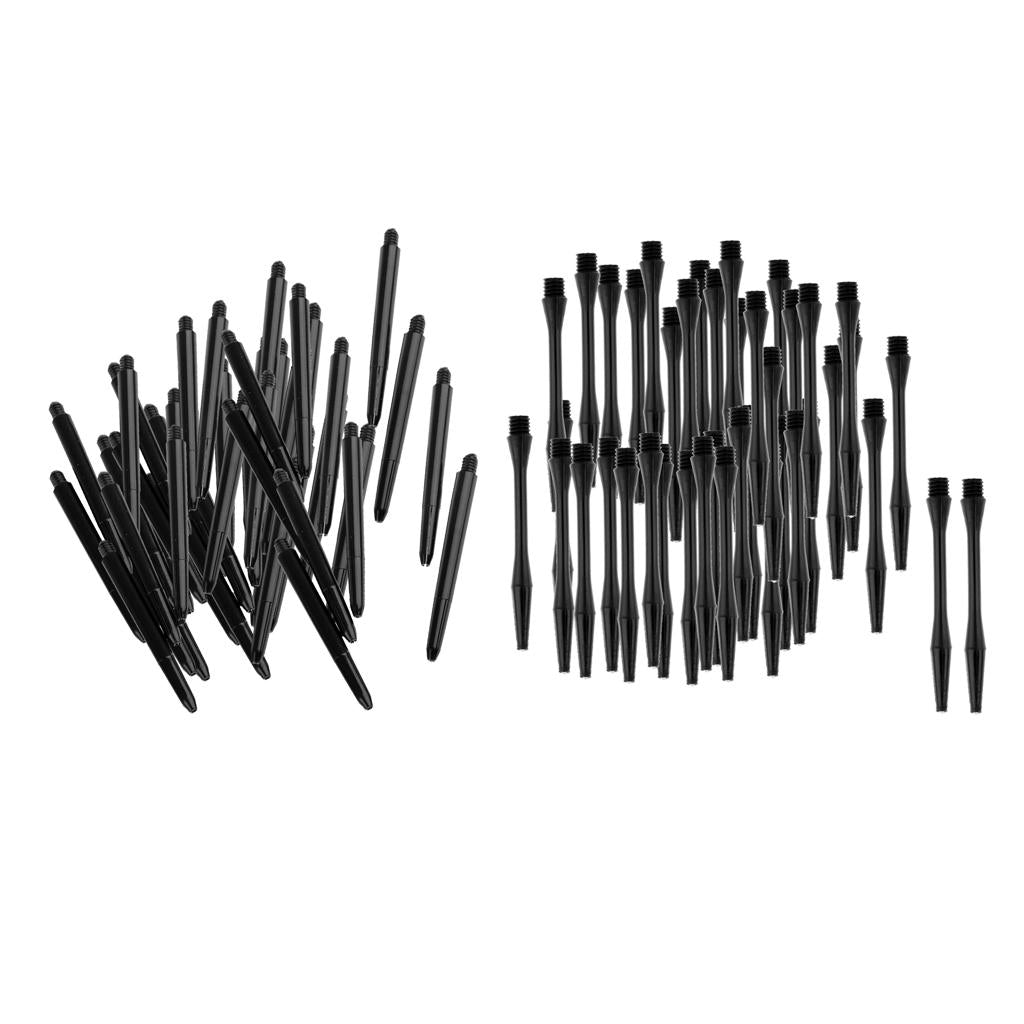 120 Pcs Thread Plastic Re-Grooved Dart Stems Shafts Black