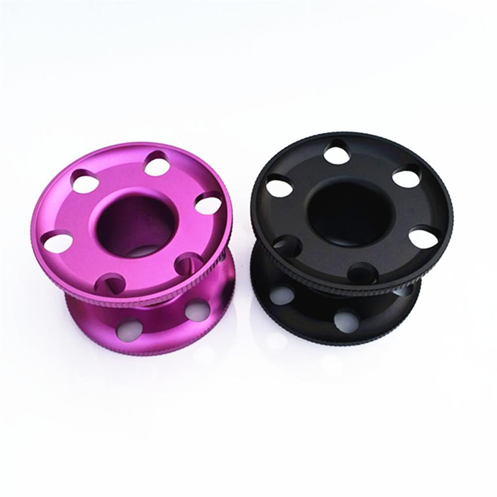 2 Pieces Kit Scuba Dive Finger Spool Snorkeling Guide Line Reel Black Purple