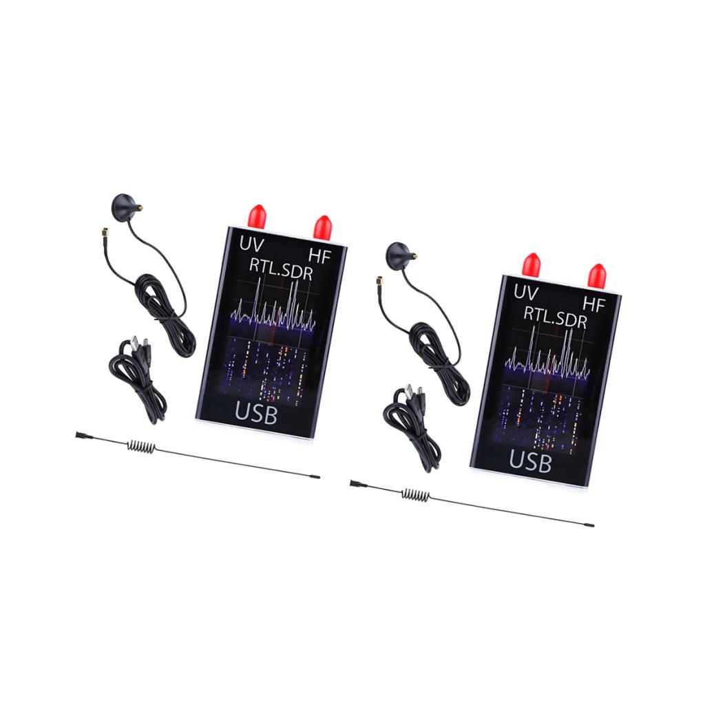 2 pieces 100KHz-1.7GHz HF RTL-SDR USB Tuner Receiver/ R820T+8232 Ham Radio
