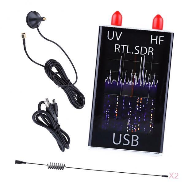 2 pieces 100KHz-1.7GHz HF RTL-SDR USB Tuner Receiver/ R820T+8232 Ham Radio