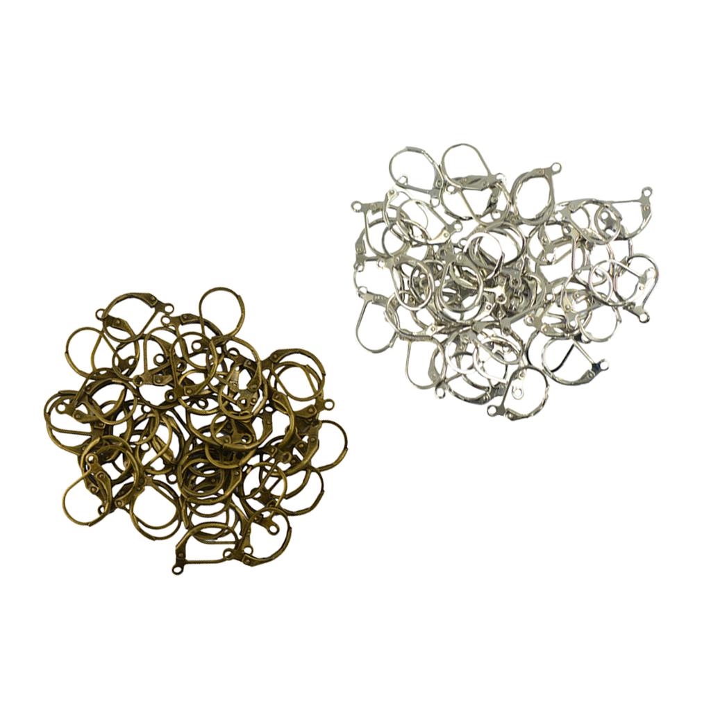 100Pcs Earrings Hook Earwire Earring Clip Wire Ear Findings for DIY Earrings