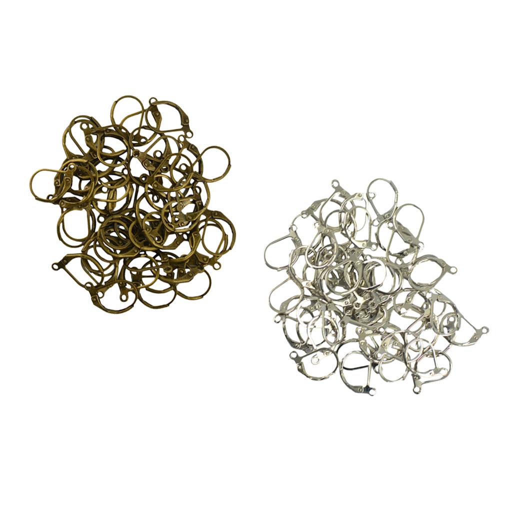 100Pcs Earrings Hook Earwire Earring Clip Wire Ear Findings for DIY Earrings