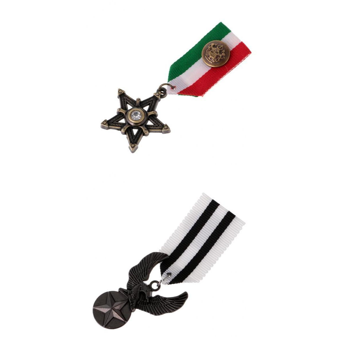 2 Pieces Uniform Medal Star Eagle Brooch Streampunk Gothic Brooches Badge