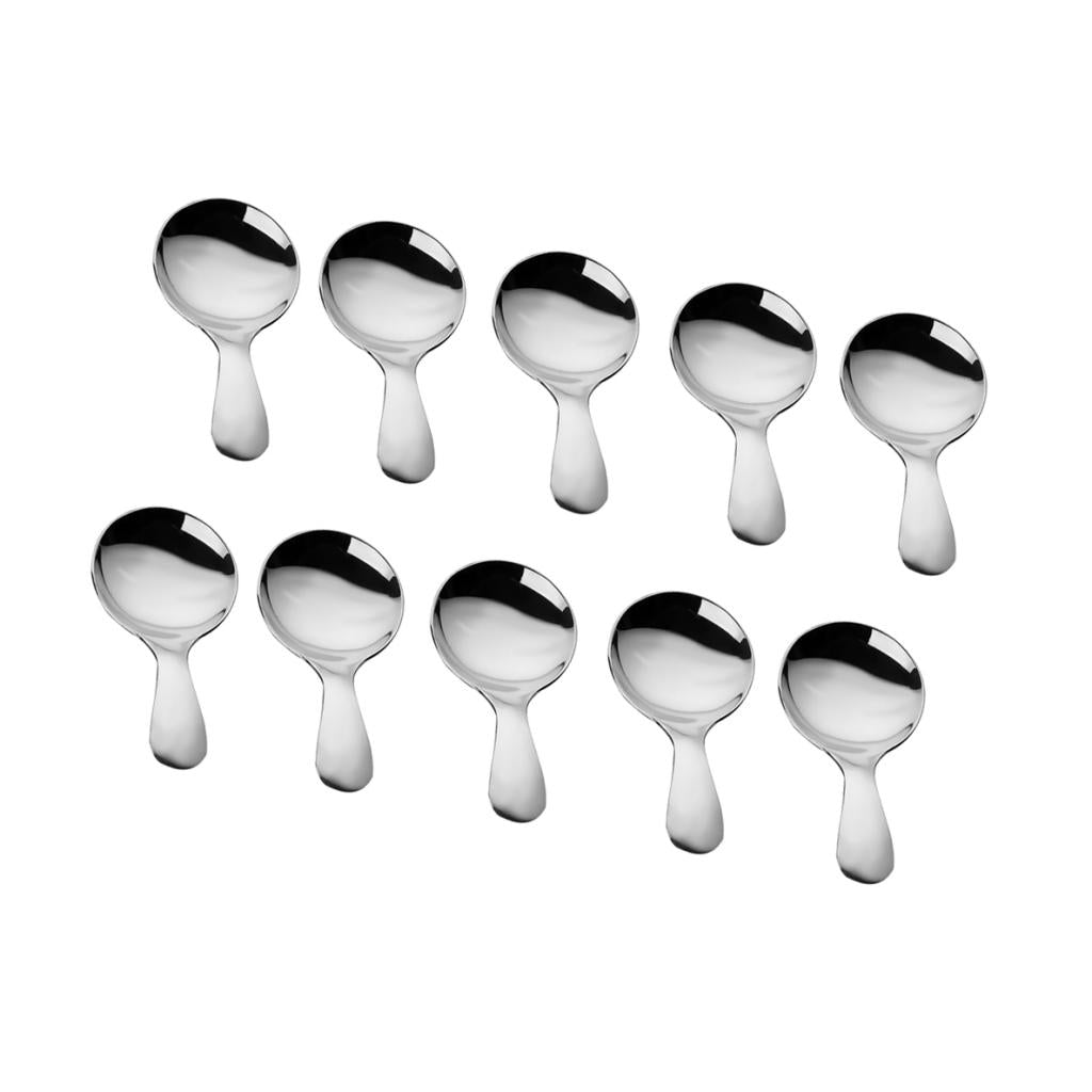 10 pieces Short Metal Spoons Tea Dessert Sundae Ice Cream Spoon Kids Spoon