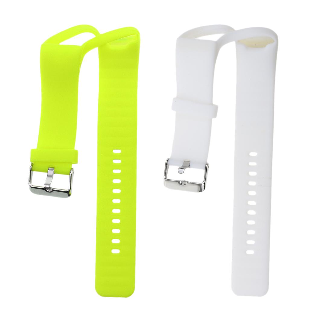 2 Pieces Silicone Wrist Band Replace Strap for Polar A360 Watch Lime + White